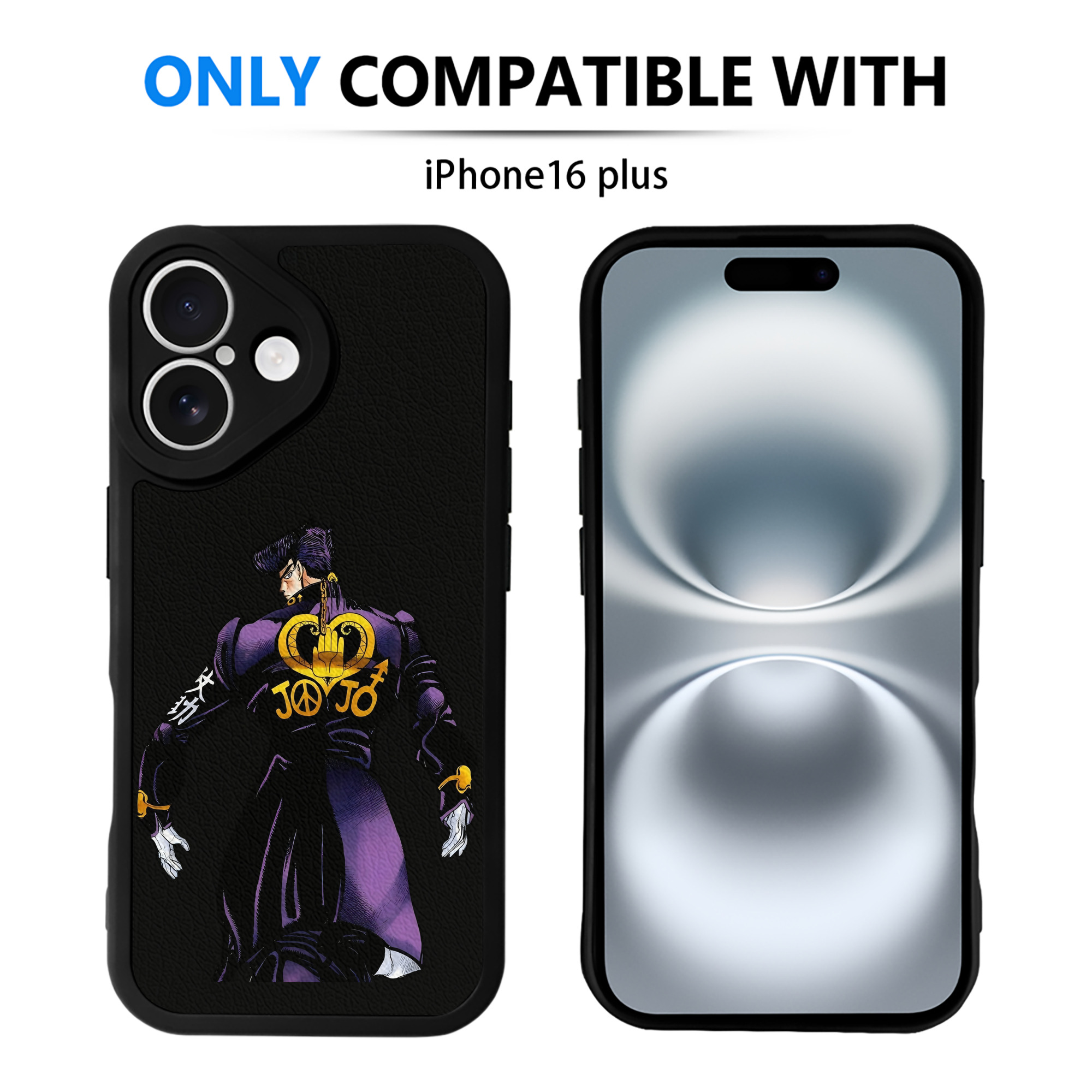 （画像用） ジョジョの奇妙な冒険 ひがしかた じょうすけ JoJo's Bizarre Adventure Higashikata Josuke 【iPhone 16シリーズ対応】シリコンスマホケース（レザー調） 材質：シリコン